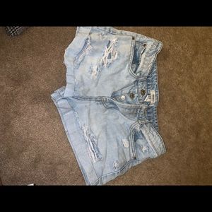 Forever 21 distressed light washed jean shorts